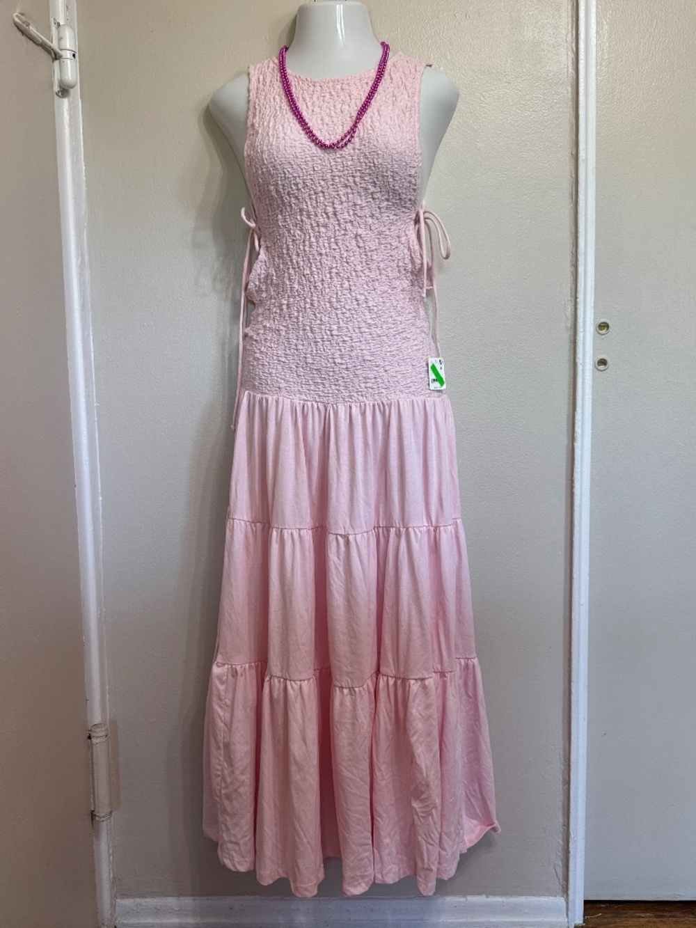 FREE PEOPLE - Free-est -‎ Sterling Maxi Dress in Pink Chalk - L - NWT $98 - Picture 2 of 9